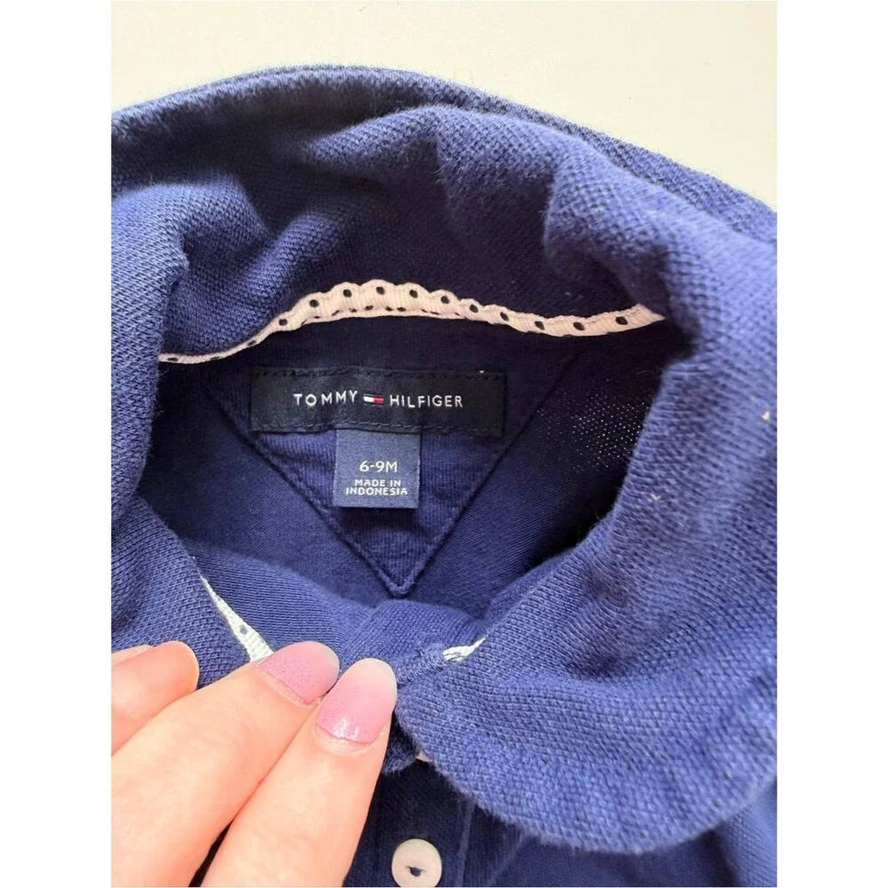 Tommy Hilfiger Ralph Lauren Navy Polo Dress with Denim Leggings 6-9 months